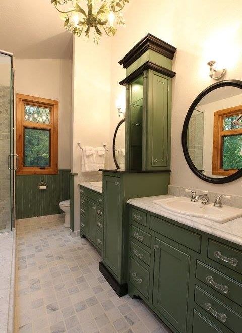 Green double vanity